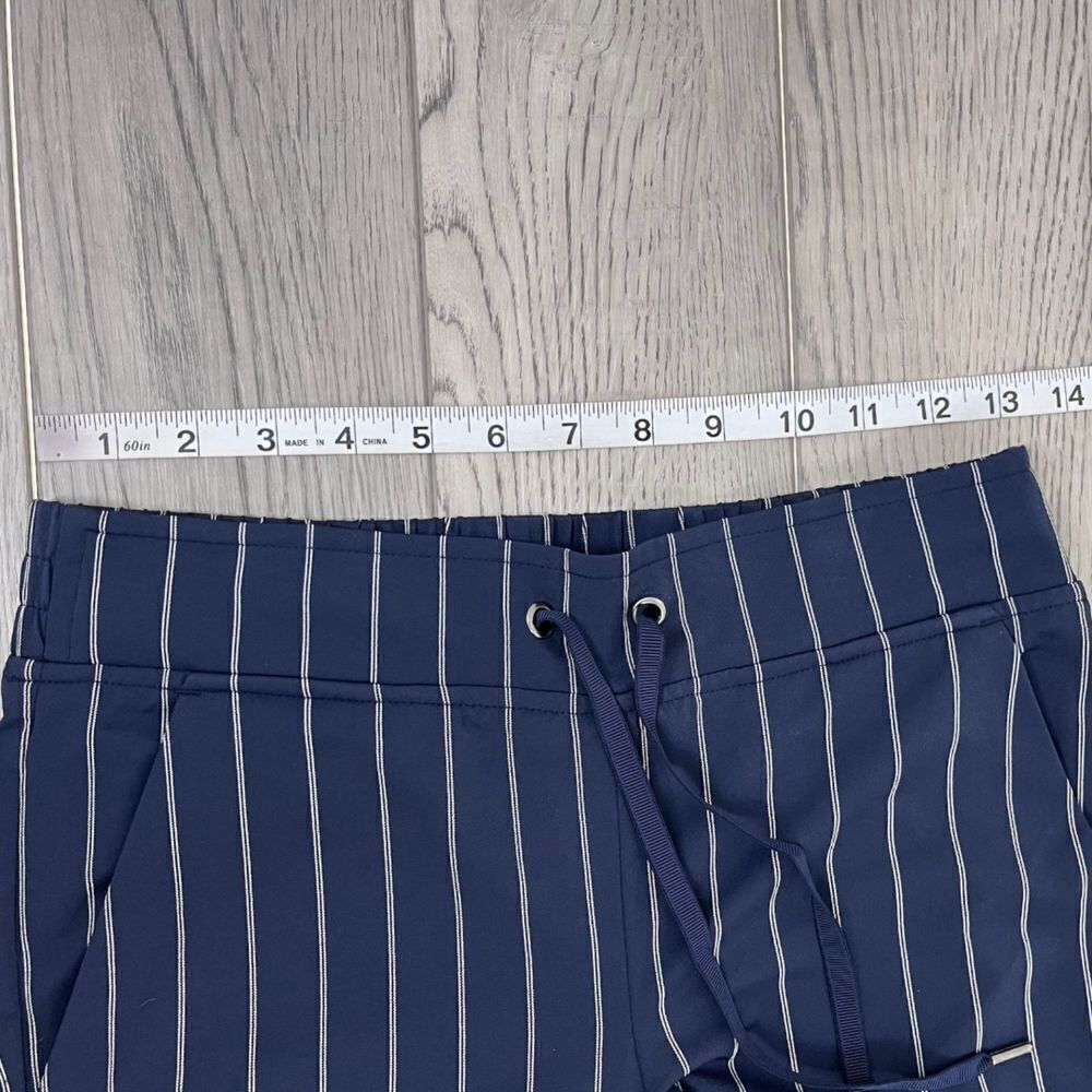 Athleta Blue Midtown Size 0 Stripe Ankle Pull On Athleisure Pants Trouser Office - Picture 8 of 16
